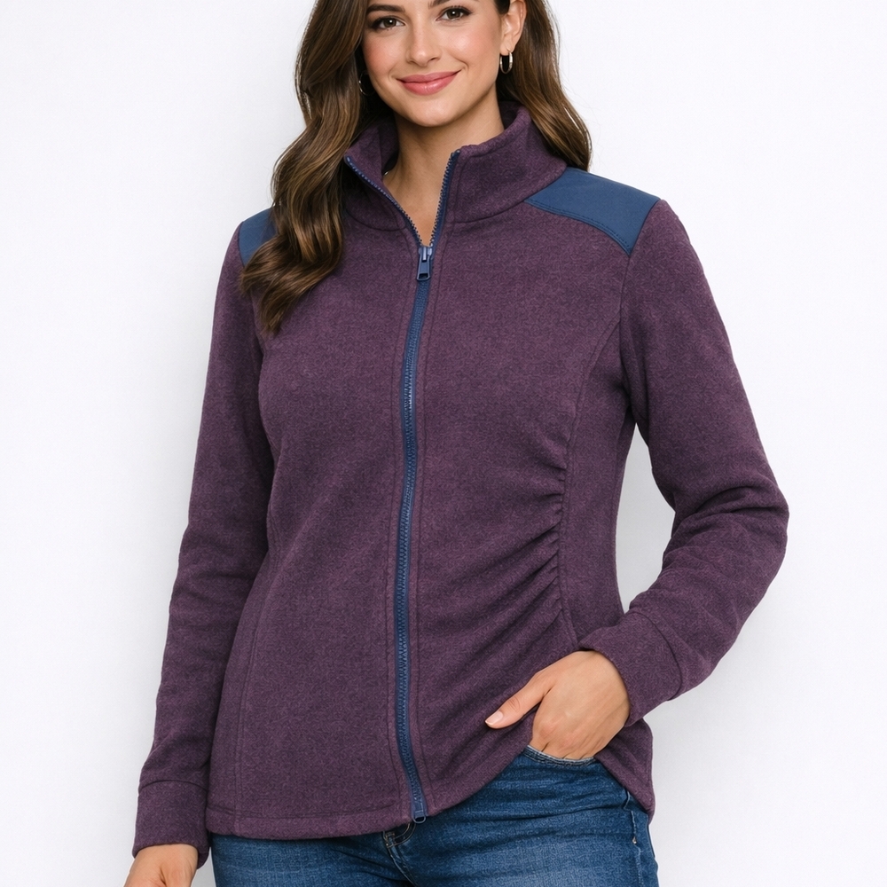 Helly Hansen Full Zip Sweatshirt Long Sleeve Women's Large Plum Coat Jacket